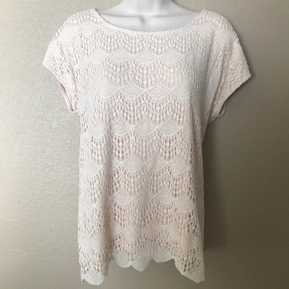 Verve Light Pink Lace Top - Large